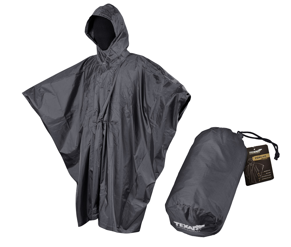 Poncho ripstop black